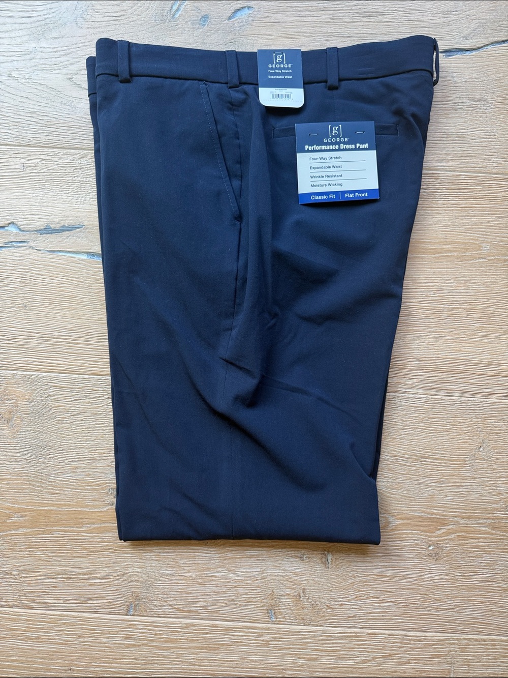 NWT George Men’s Performance Dress Pants | Navy | 36W x 30L